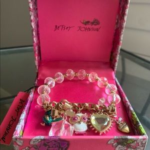 Authentic Betsey Johnson Vintage Owl Stretch Charm Bracelet